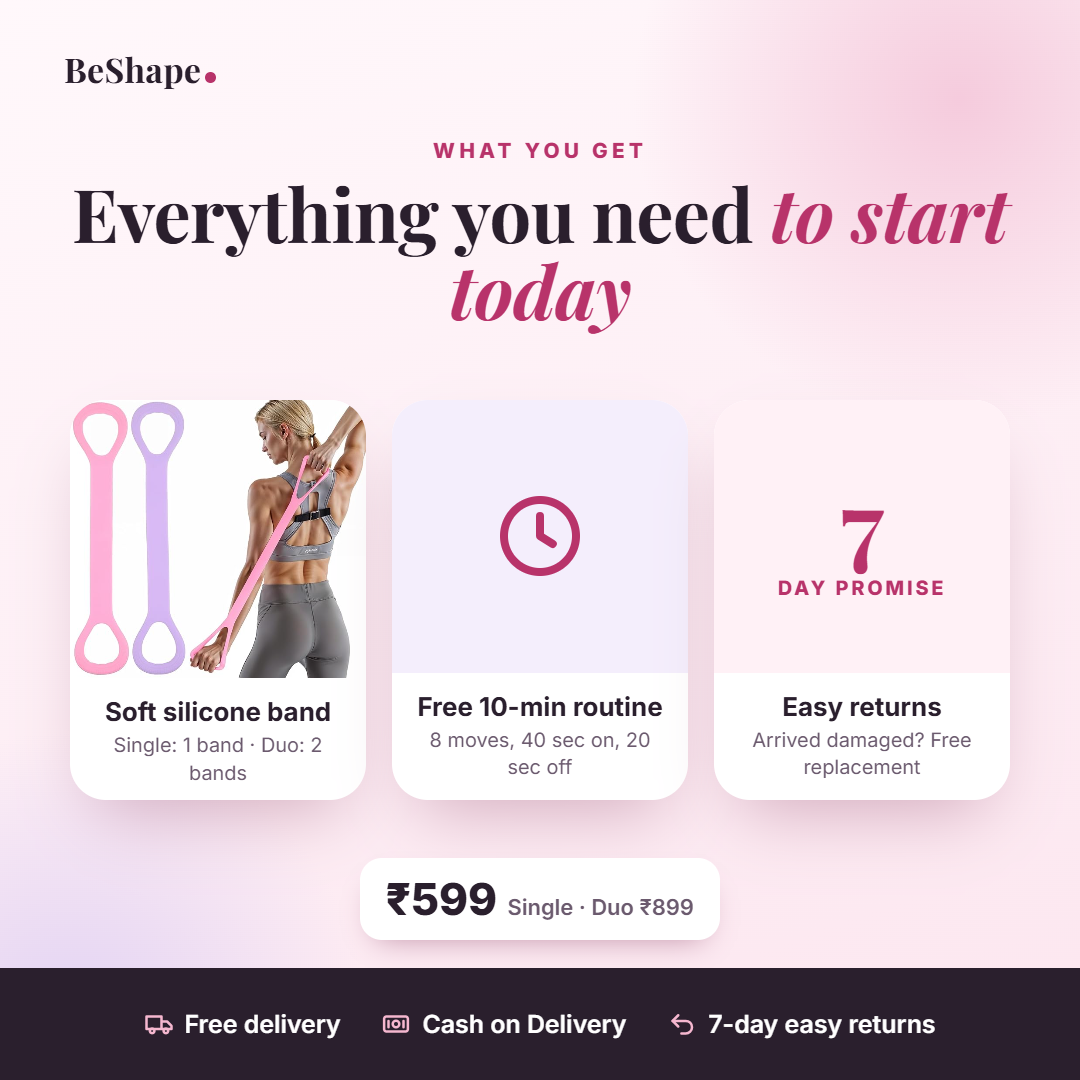 What you get: soft silicone band, free routine and 7-day easy returns