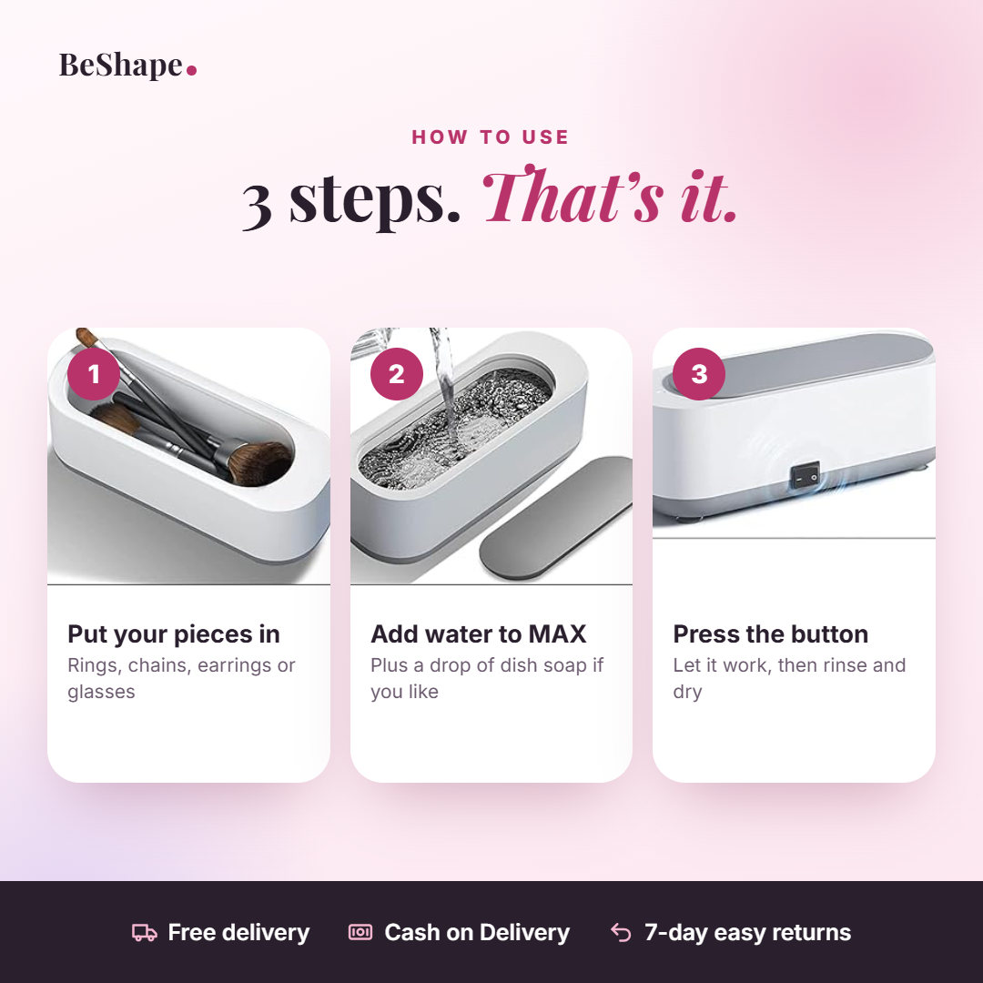 How to use the jewellery cleaner in 3 steps