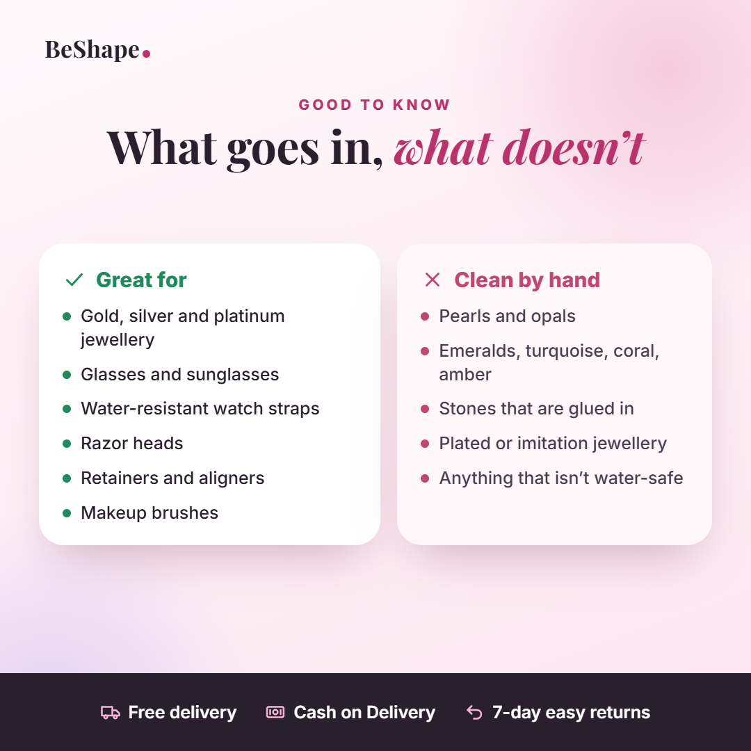 What you can and can't clean in the jewellery cleaner