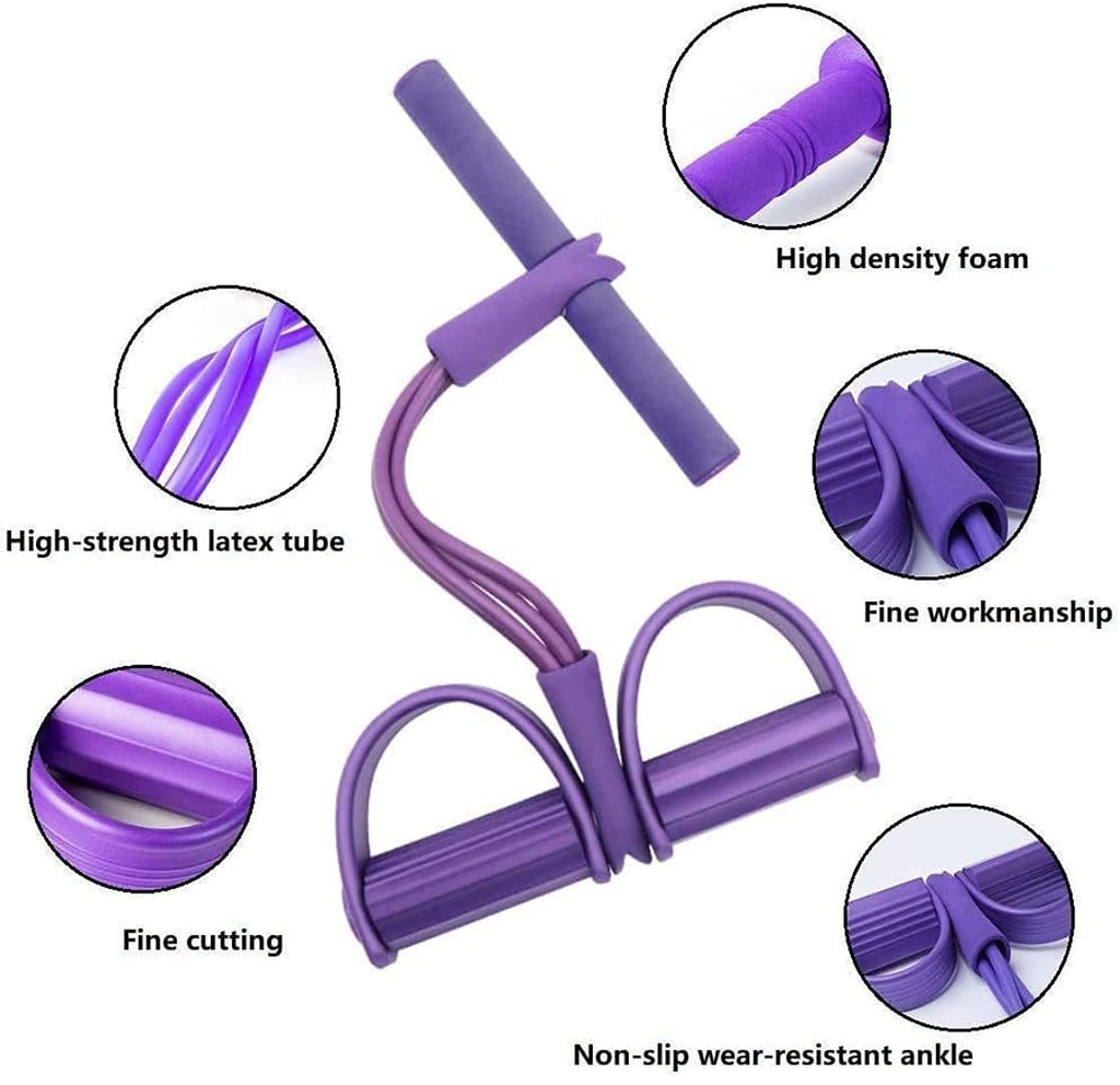 Pedal puller band details: latex tubes, foam handles and foot pedals