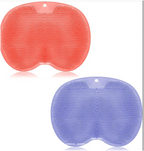 Wall-mounted silicone back and foot scrubber in two colours